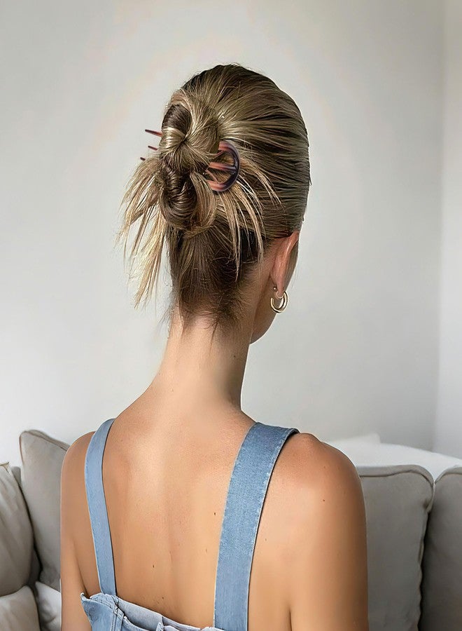 CHLINS 6 PCS French Hair Pins for Women - Large U-Shaped Hair Forks with Internal Teeth, Strong Hold for Thick & Thin Hair, Effortless French Twists, Updos, Buns & Chignons, Hairstyle Accessories - Image 5